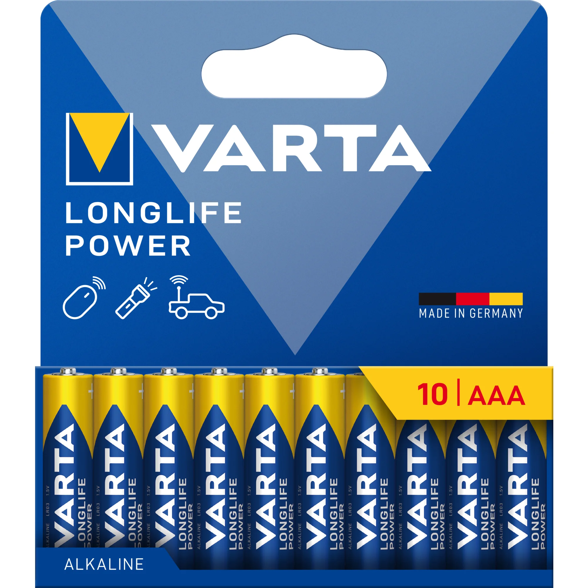 VARTA Alkaline Batterie "LONGLIFE POWER", Micro AAA, 10er (EAN: 4008496066971)