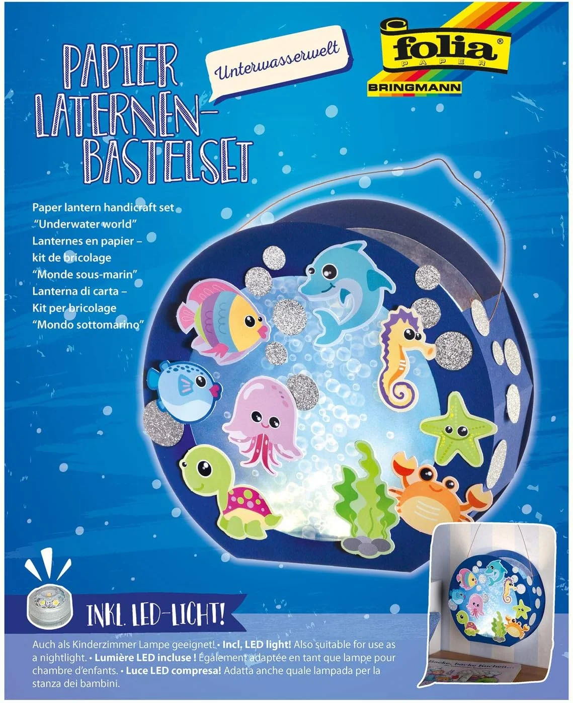 folia Laternen-Bastelset "UNTERWASSERWELT", blau (EAN: 4001868105247)