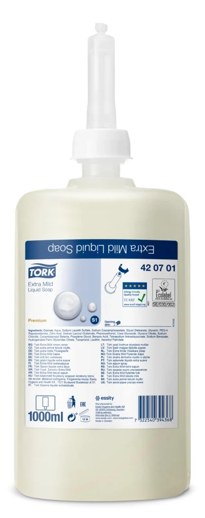 TORK Flüssigseife, extra mild, 1.000 ml (EAN: 7322540394368)