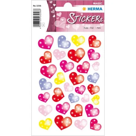 HERMA Sticker MAGIC "Punkteherzen", Folie, bunt bedruckt (EAN: 4008705032568)