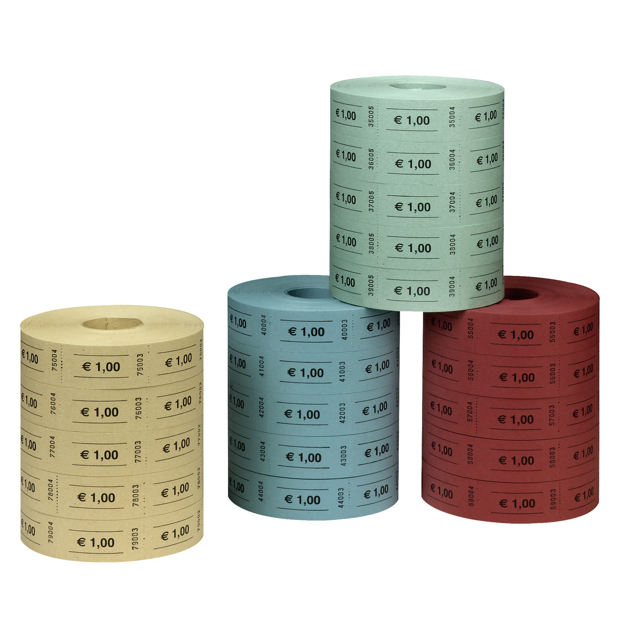 herlitz Wertmarken 1 Euro, 1.000 Abrisse je Rolle, gelb, rot, blau oder grün (EAN: 4008110274935)