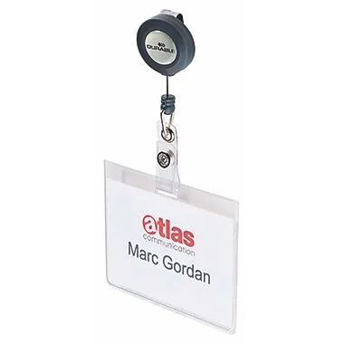DURABLE Namensschild, mit Ausweishalter, 90 x 60 mm, anthrazit (EAN: 4005546800004)