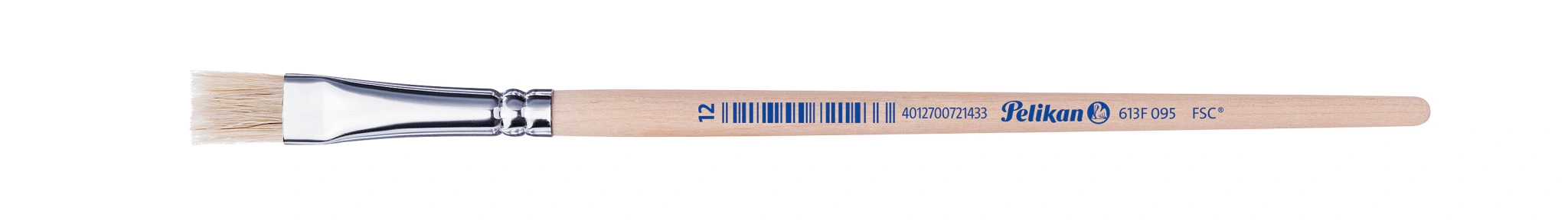 Pelikan Borstenpinsel 613 F, Gr. 12, unlackierter Holzstiel (EAN: 4012700721433)