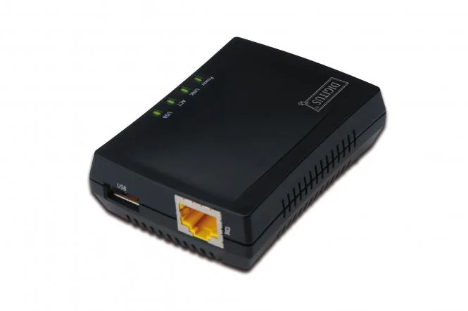 DIGITUS Mini Multifunktions Printserver, 1 x USB 2.0, schwarz (EAN: 4016032292913)
