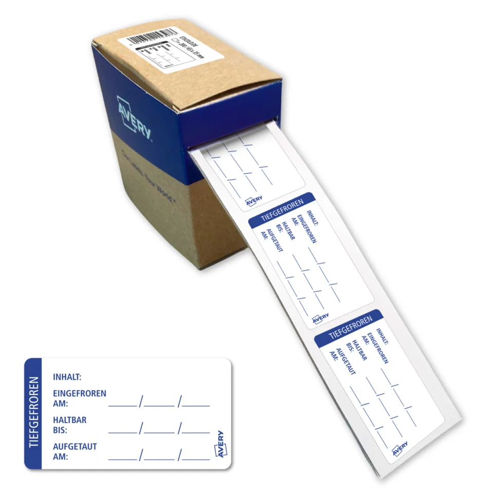 AVERY Lebensmittel-Tiefkühl-Etiketten, 65 x 35 mm, weiß (EAN: 5014702153976)