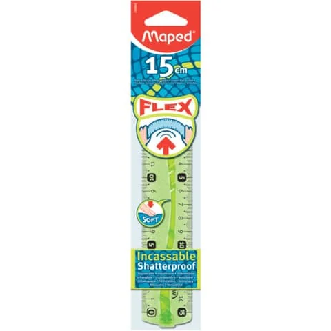 Maped Flachlineal Flex, 150 mm, aus Kunststoff, flexibel, blau- und grün-transparent (EAN: 3154142440600)