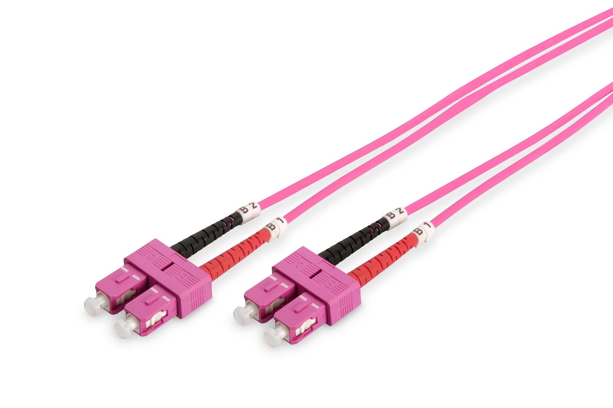 DIGITUS  LWL Patchkabel, SC-Duplex - SC-Duplex, OM4, 2,0 m, erikaviolett (RAL 4003) (EAN: 4016032308867)