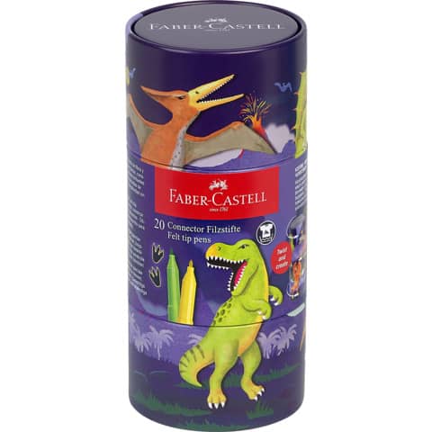 FABER-CASTELL Fasermaler CONNECTOR PEN, 20er Dinobox (EAN: 4005401555469)