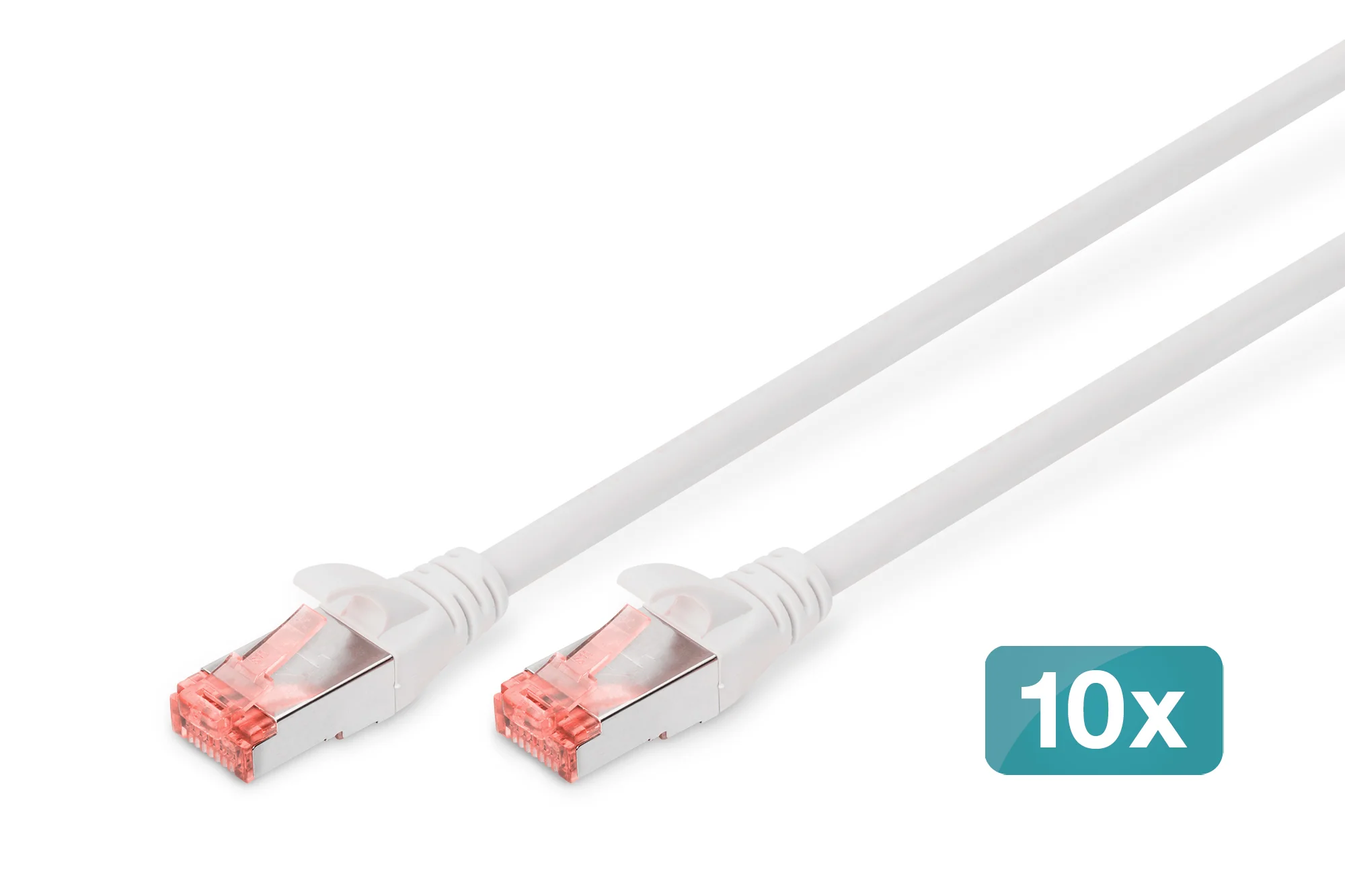 DIGITUS Patchkabel Kat. 6, S/FTP, 0,25 m, weiß, Set (EAN: 4016032441427)