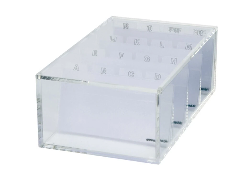 MAUL Acryl Visitenkartenbox, glasklar, inkl. A-Z Register (EAN: 4002390047111)