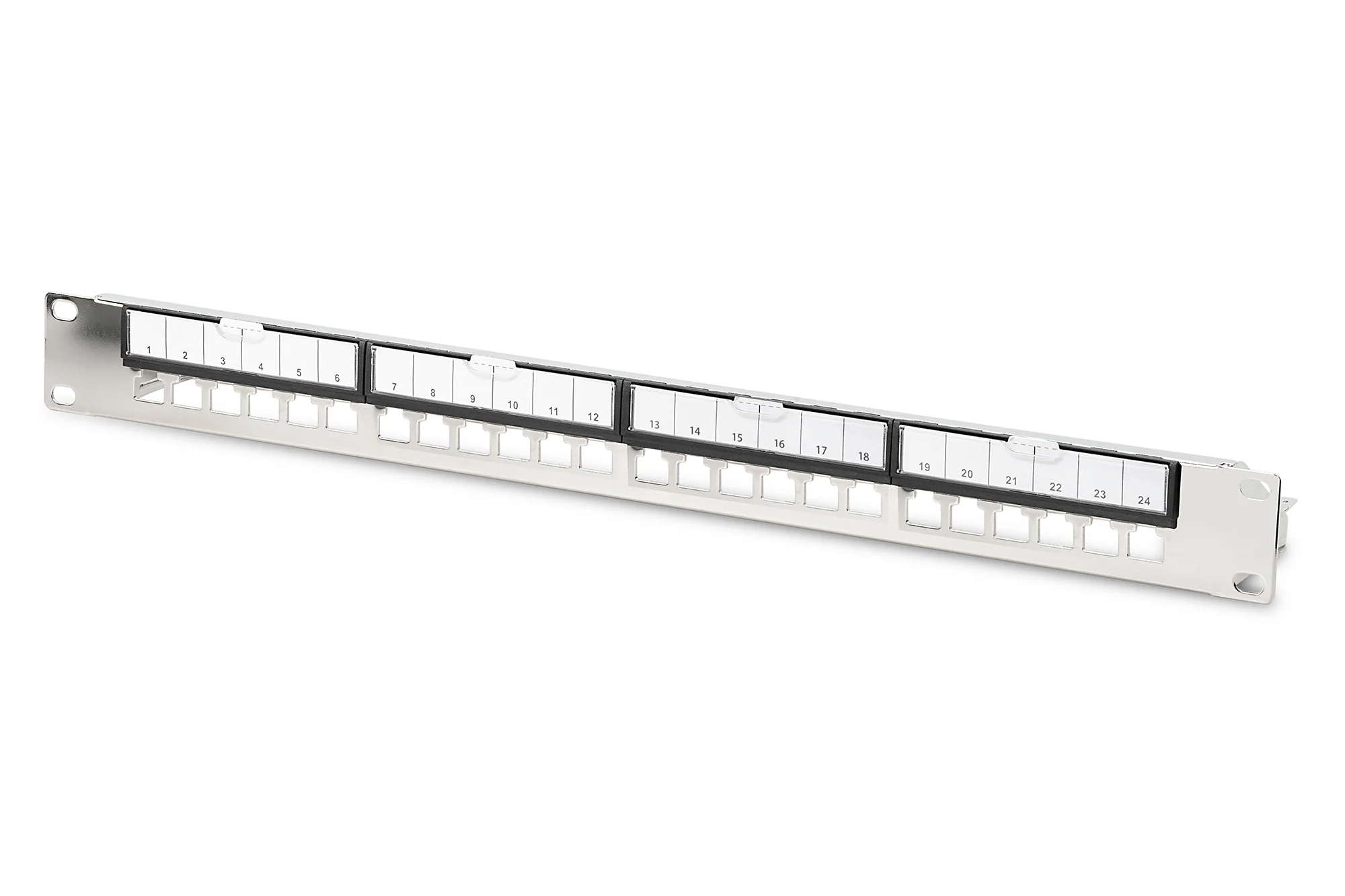 DIGITUS 19" Modulares Patch Panel, 1 HE, 24-Port, silber (EAN: 4016032498360)