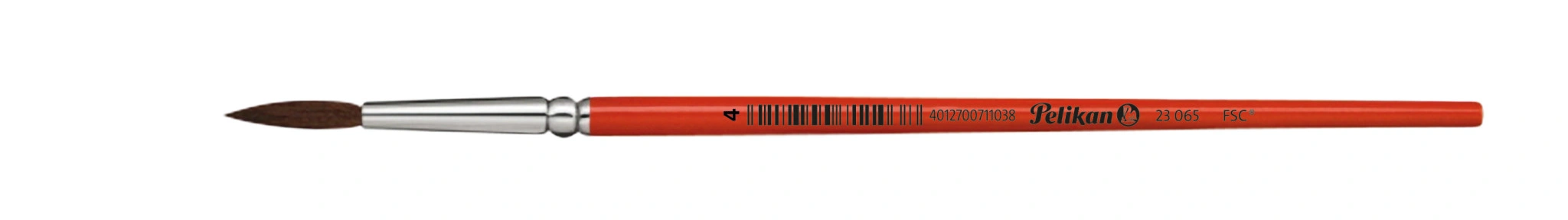 Pelikan Haarpinsel Sorte 23, Gr. 4, stumpfer Holzstiel, orange (EAN: 4012700711038)