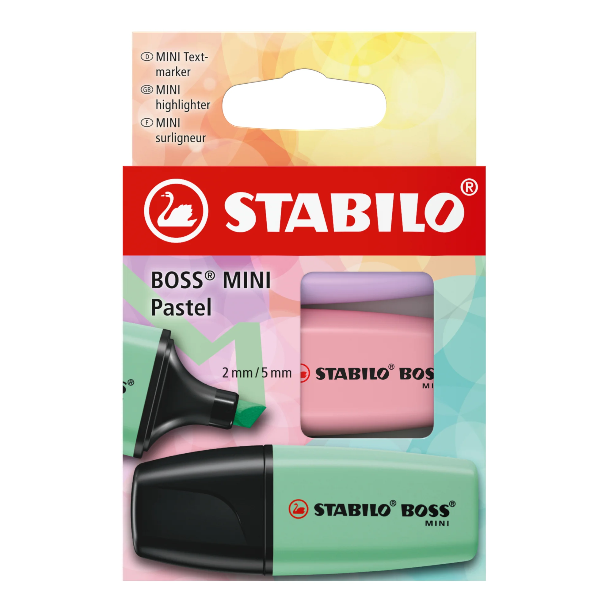STABILO Textmarker BOSS MINI Pastel, 3er Kartonetui (EAN: 4006381616904)