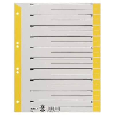 LEITZ Trennblätter, A4 Überbreite, Kraftkarton 230g/qm, gelb (EAN: 4002432328635)