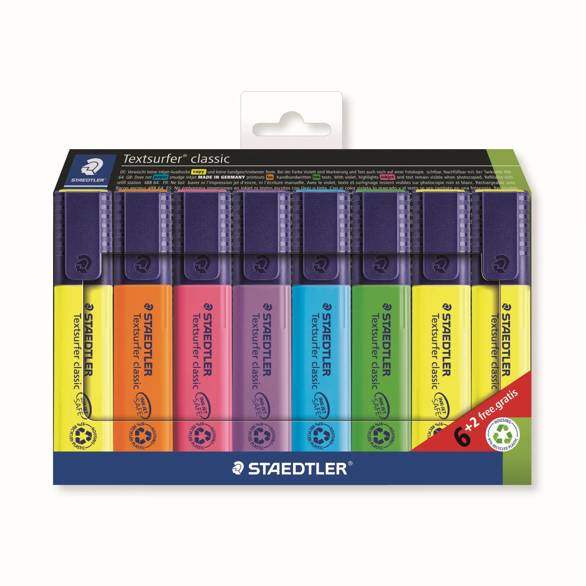 STAEDTLER Textmarker "Textsurfer classic", 6 + 2 GRATIS (EAN: 4007817364178)