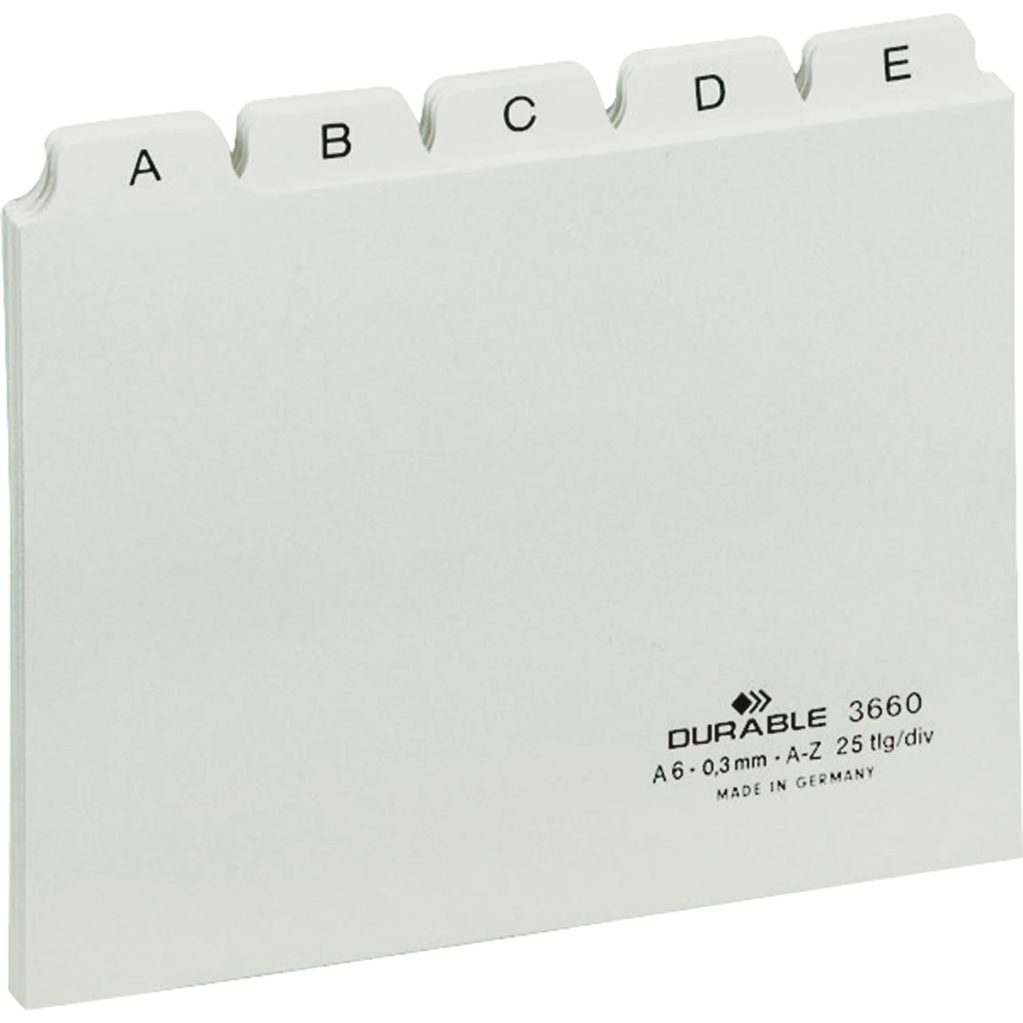DURABLE Karteiregister A - Z, PP, A6 quer, weiß, 25-teilig (EAN: 4005546314204)
