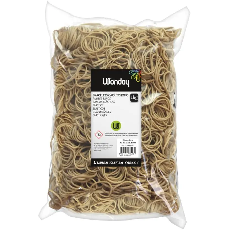 Wonday Gummibänder, natur, Breite: 10 mm, Großpackung (EAN: 3701254705204)