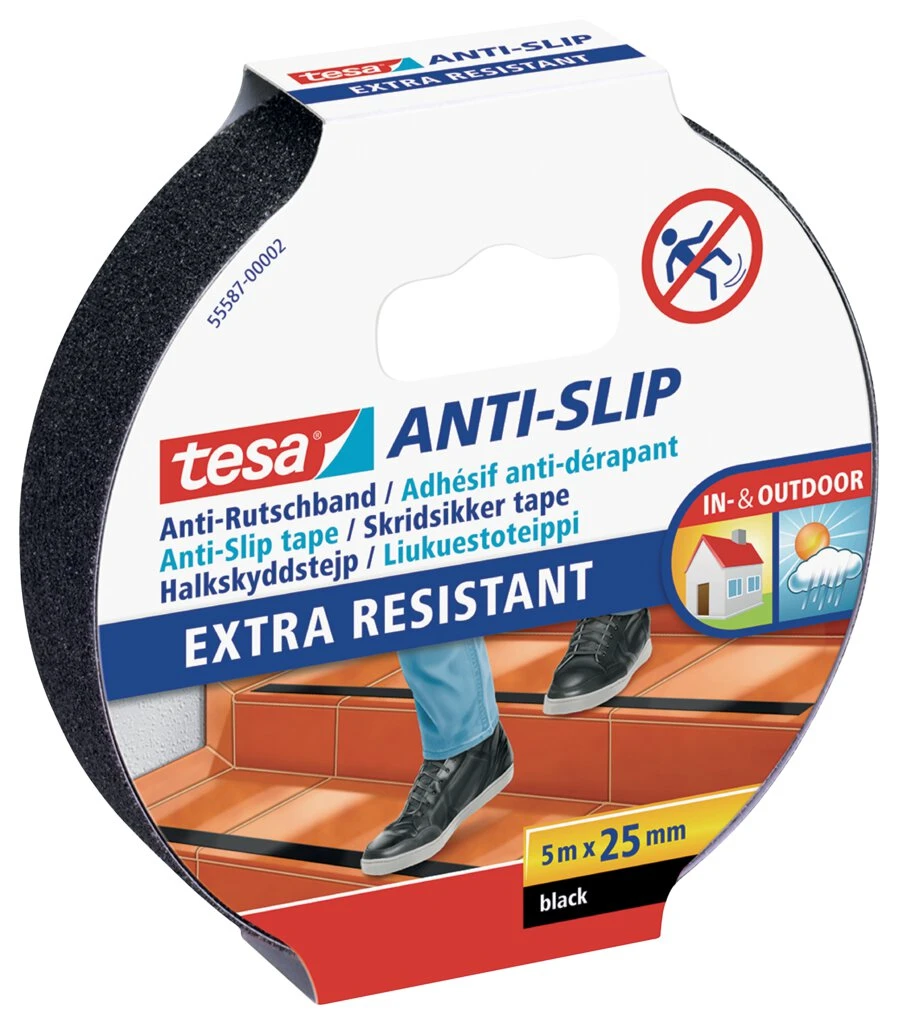 tesa Anti-Rutschband, 25 mm x 5,0 m, schwarz (EAN: 4042448101662)