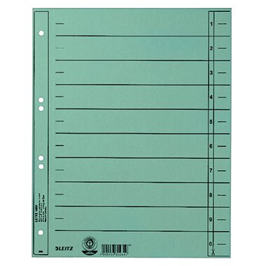 LEITZ Trennblätter, A4 Überbreite, Manilakarton 230g/qm,blau (EAN: 4002432302826)