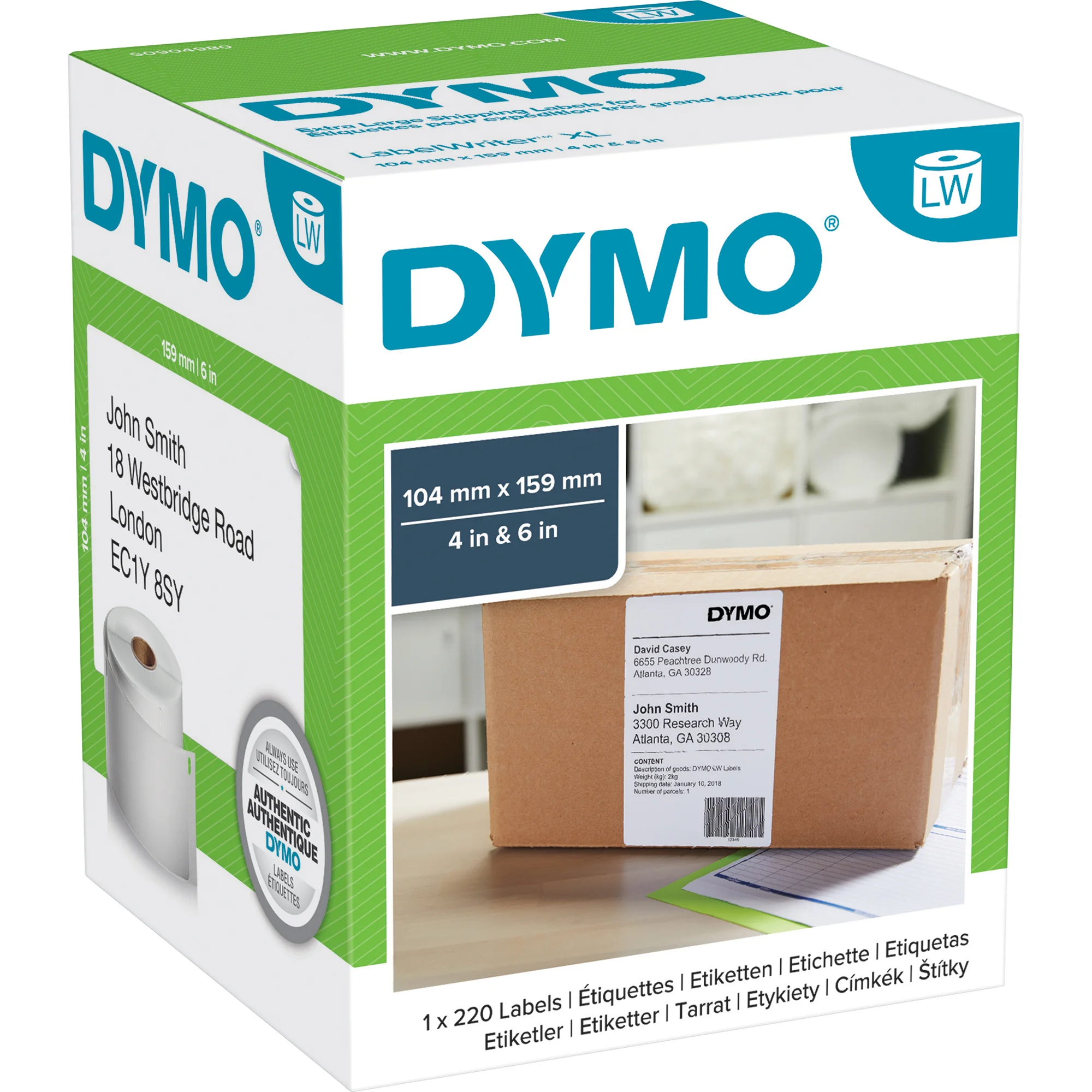DYMO LabelWriter-Versand-Etiketten, 104 x 159 mm, weiß (EAN: 3501170904985)
