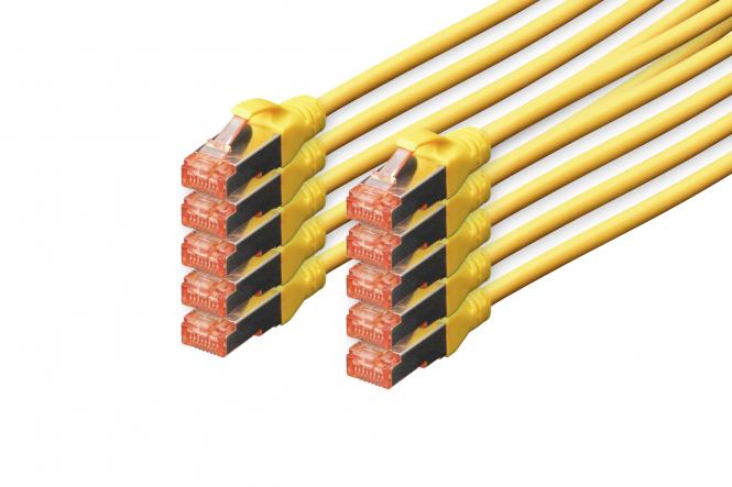 DIGITUS Patchkabel Kat. 6, S/FTP, 0,5 m, gelb, Set (EAN: 4016032441571)