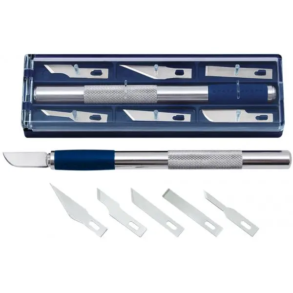 WEDO Hobbymesser, Länge: 150 mm, inkl. 6 Ersatzklingen, blau (EAN: 4003801041186)