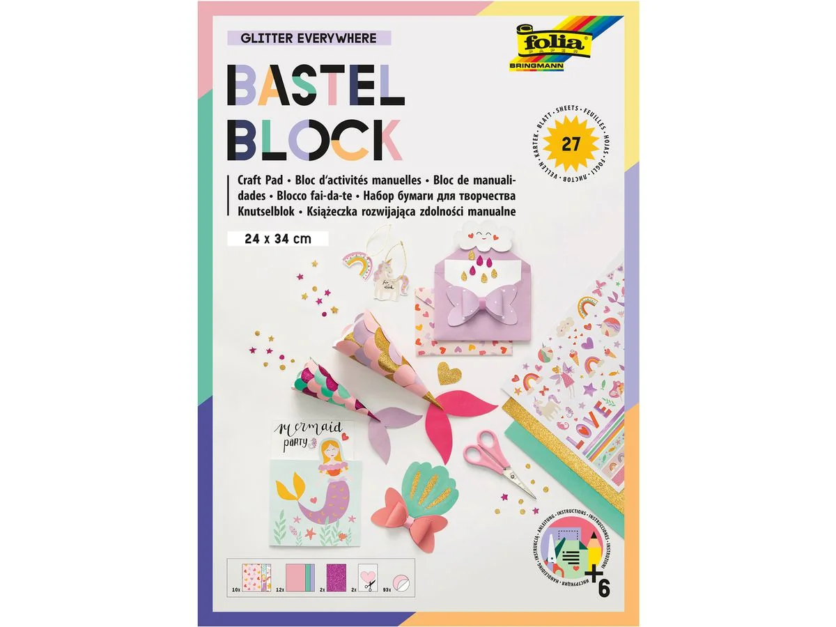 folia Bastelblock "Glitter Everywhere", 240 x 340 mm (EAN: 4001868125986)