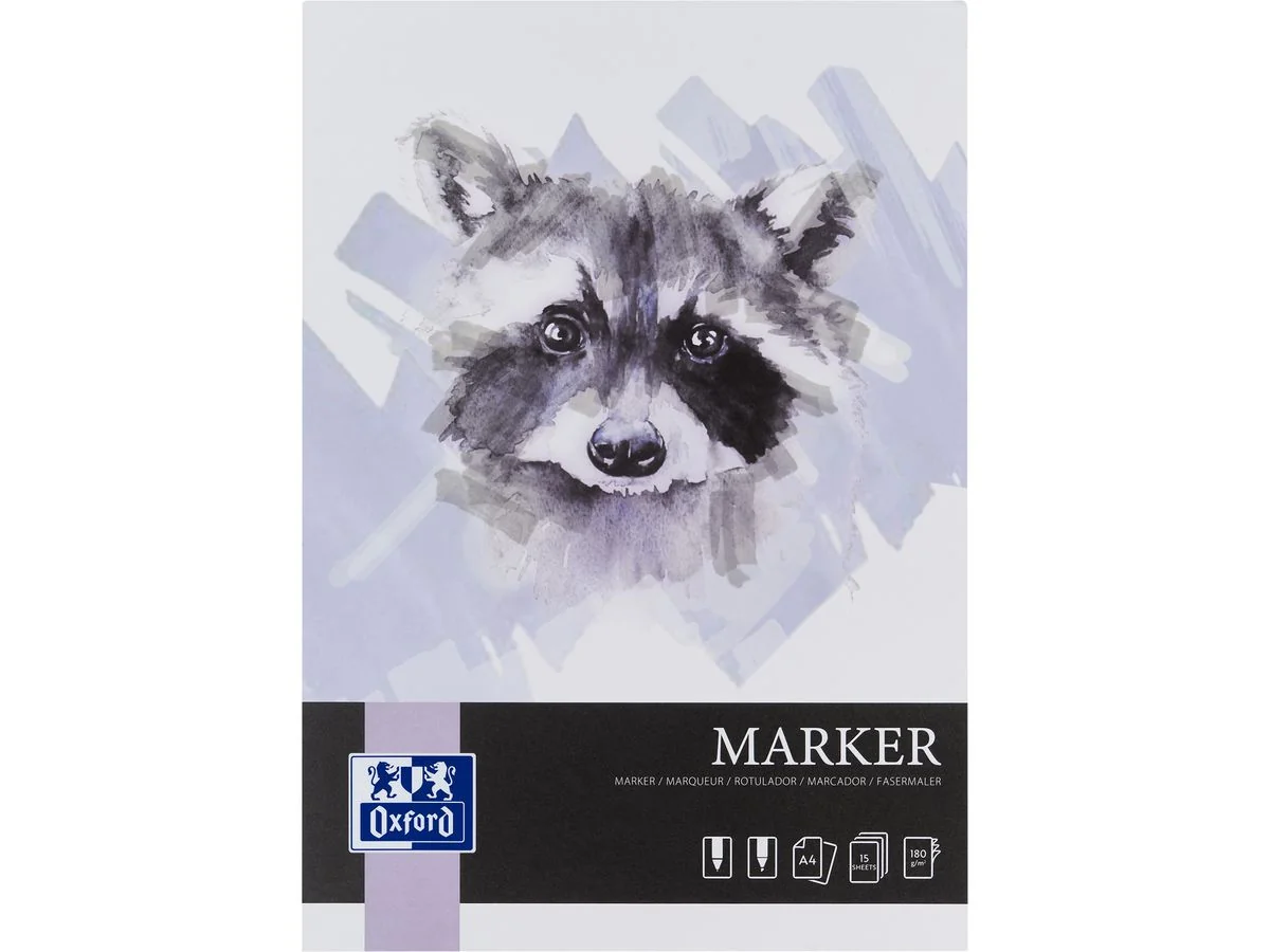 Oxford Art Markerblock "Marker", DIN A4, 15 Blatt, 180 g/qm (EAN: 5904017077626)