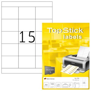 TOP STICK Universal-Etiketten, 70 x 50,8 mm, weiß (EAN: 4023145087381)
