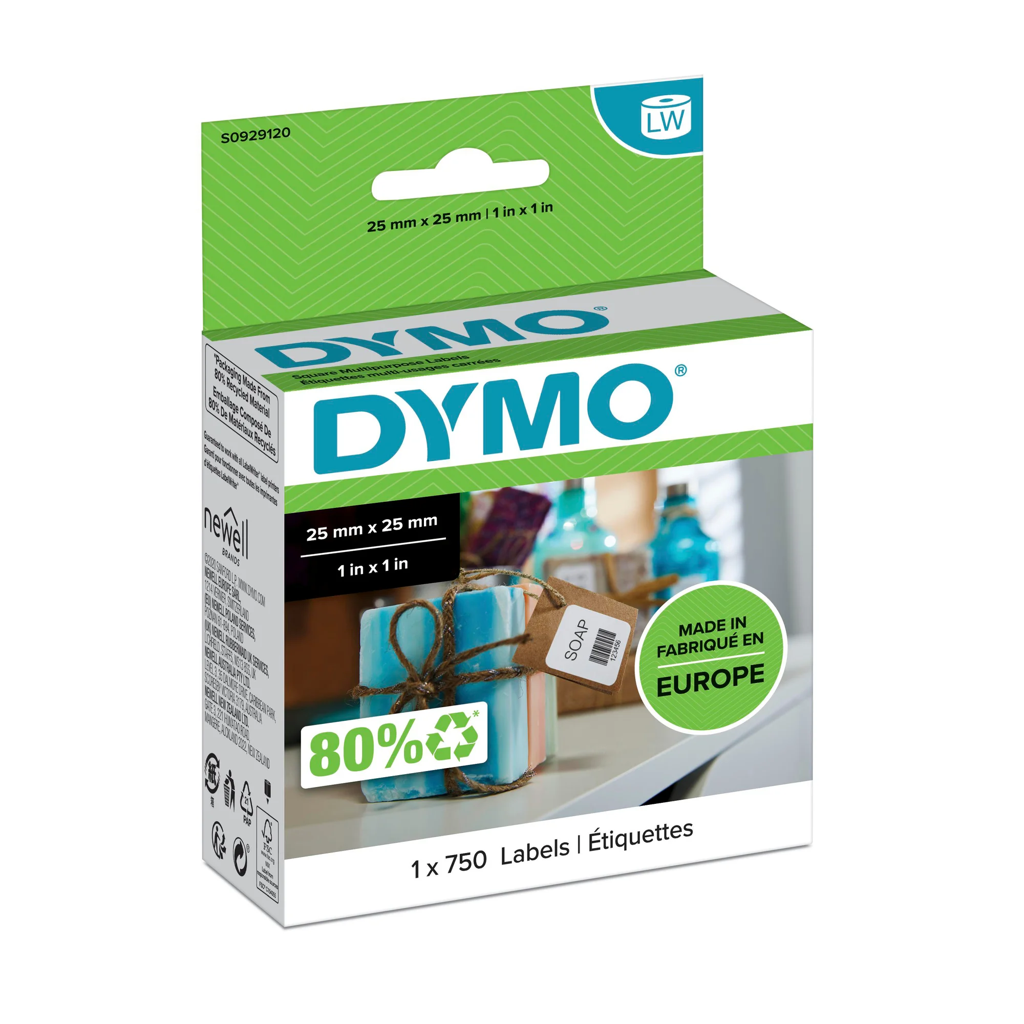 DYMO LabelWriter-Universal-Etiketten, 25 x 25 mm, weiß (EAN: 3501170929124)