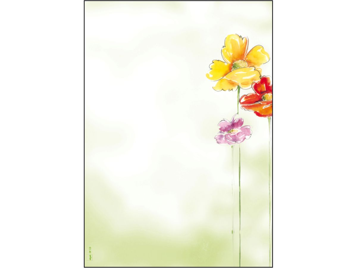 sigel Design-Papier, DIN A4, 90 g/qm, Motiv "Spring Flowers" (EAN: 4004360841170)