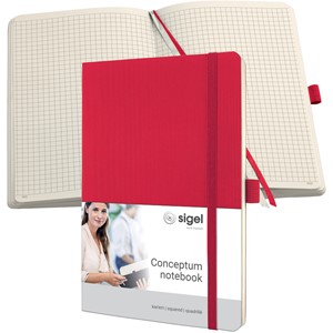 sigel Notizbuch Conceptum, DIN A5, kariert, rot (EAN: 4004360836435)