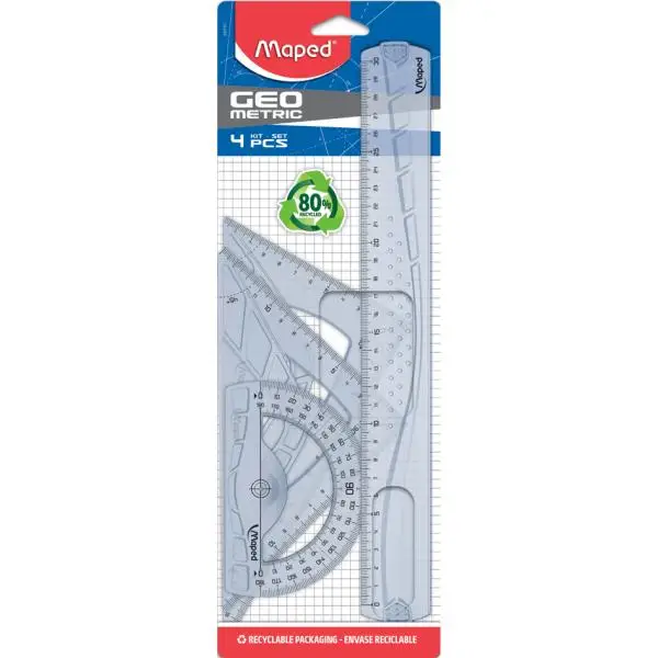 Maped Geometrie-Set, 4-teilig, transparent (EAN: 3154142427670)