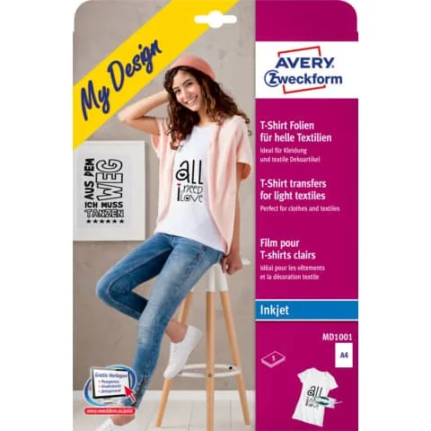 AVERY Zweckform My Design T-Shirt Transfer-Folie, DIN A4 (EAN: 4004182045411)