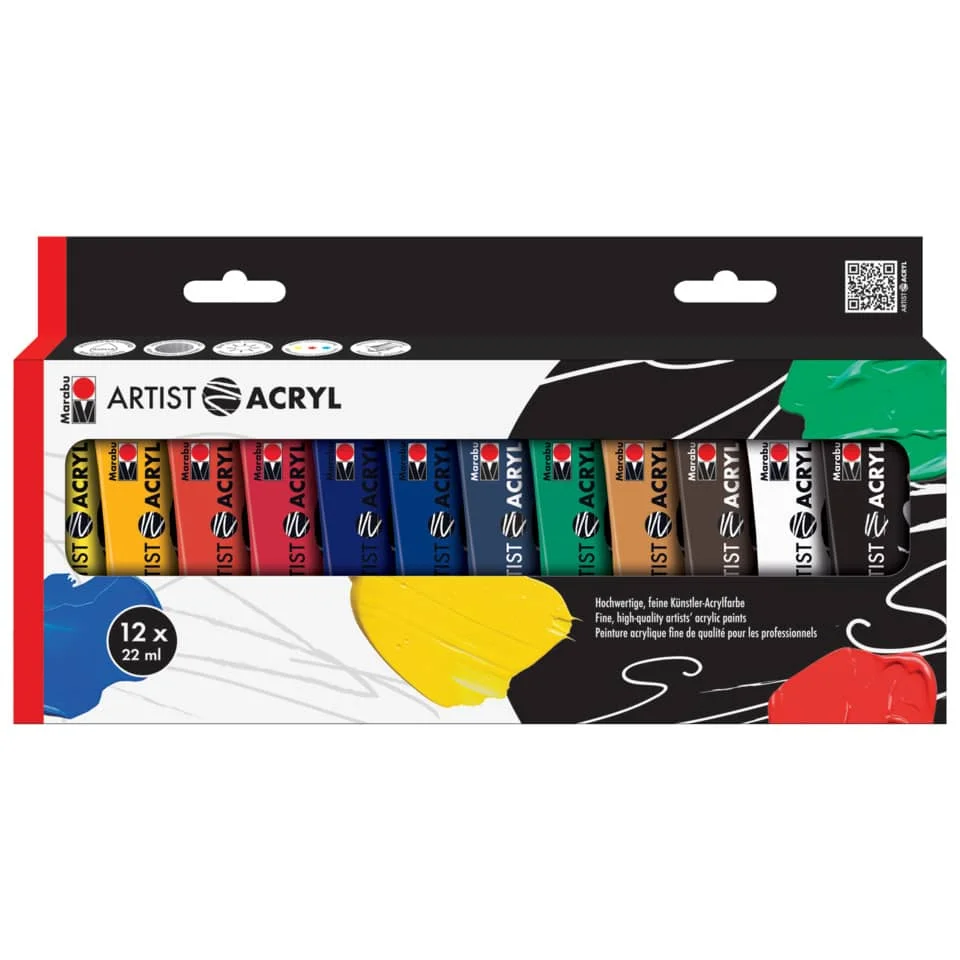 Marabu Acrylfarben-Set "Artist Acryl", 12 x 22 ml (EAN: 4007751631091)