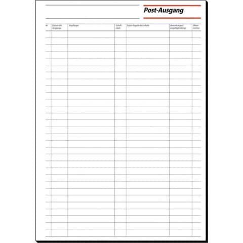 sigel Formularbuch "Post-Eingang/Post-Ausgang", A4, 50 Blatt (EAN: 4004360911262)