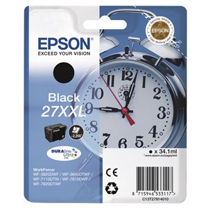 EPSON Tinte N.27XXL für EPSON Workforce 3620DWF, schwarz HC (EAN: 8715946533117)