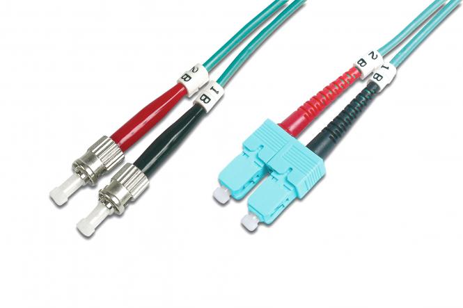 DIGITUS LWL Patchkabel, 2 x ST - SC-Duplex, OM3, 2,0 m (EAN: 4016032248989)