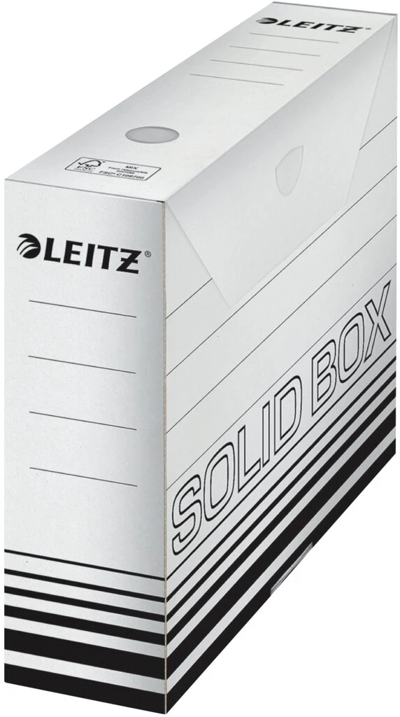 LEITZ Archiv-Schachtel Solid, weiß/schwarz, (B)80 mm (EAN: 4002432117796)