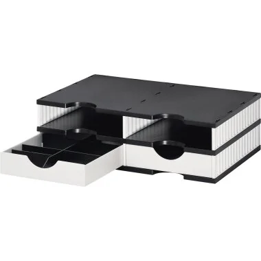styro Sortierstation styrodoc duo, 4 Fächer, schwarz/weiß (EAN: 7612176082129)