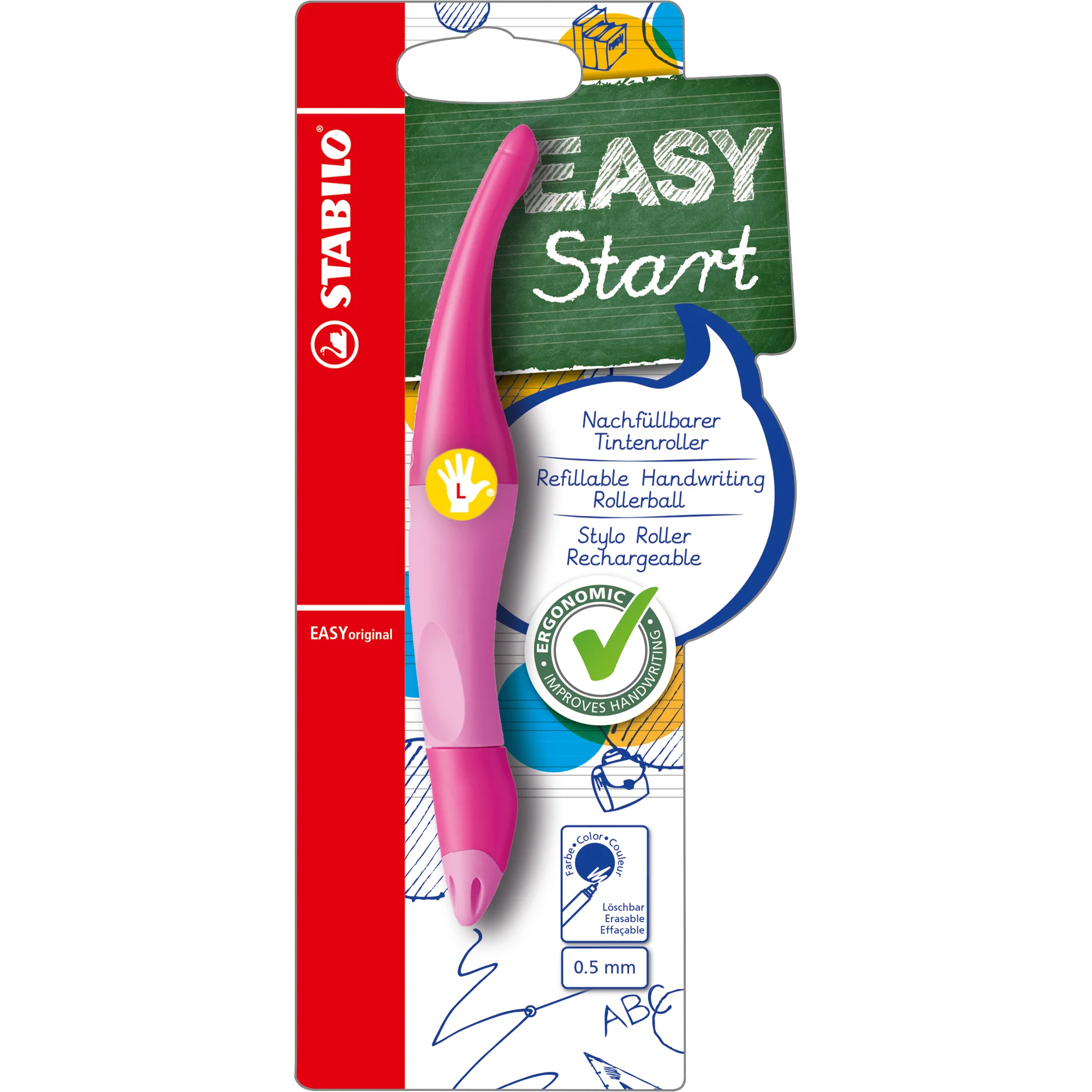 STABILO Tintenroller EASYoriginal, für Linkshänder, pink (EAN: 4006381468374)