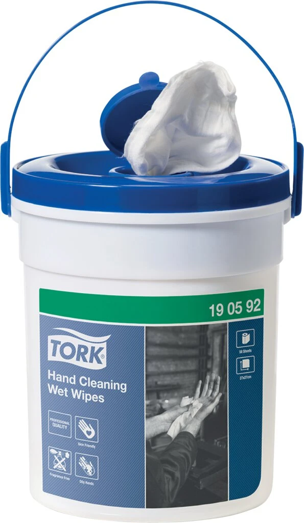 TORK Feuchte Handreinigungstücher, im Eimer, 1-lagig (EAN: 7322540311914)