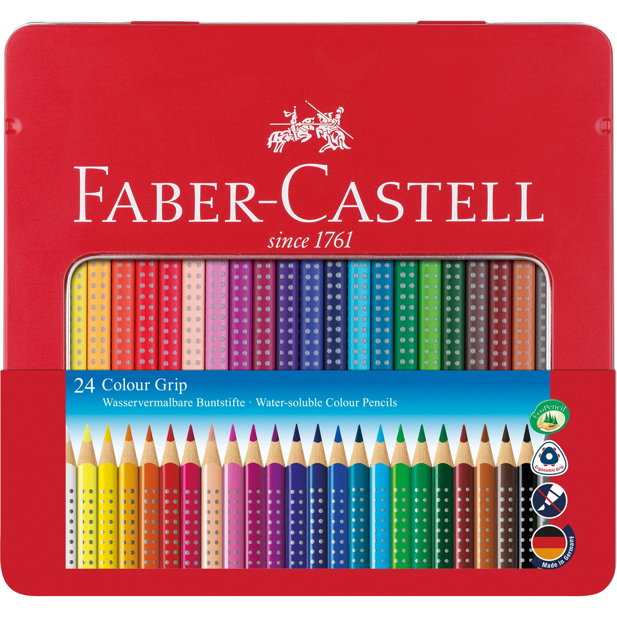 FABER-CASTELL Dreikant-Buntstifte Colour GRIP, 24er Etui (EAN: 4005401124238)
