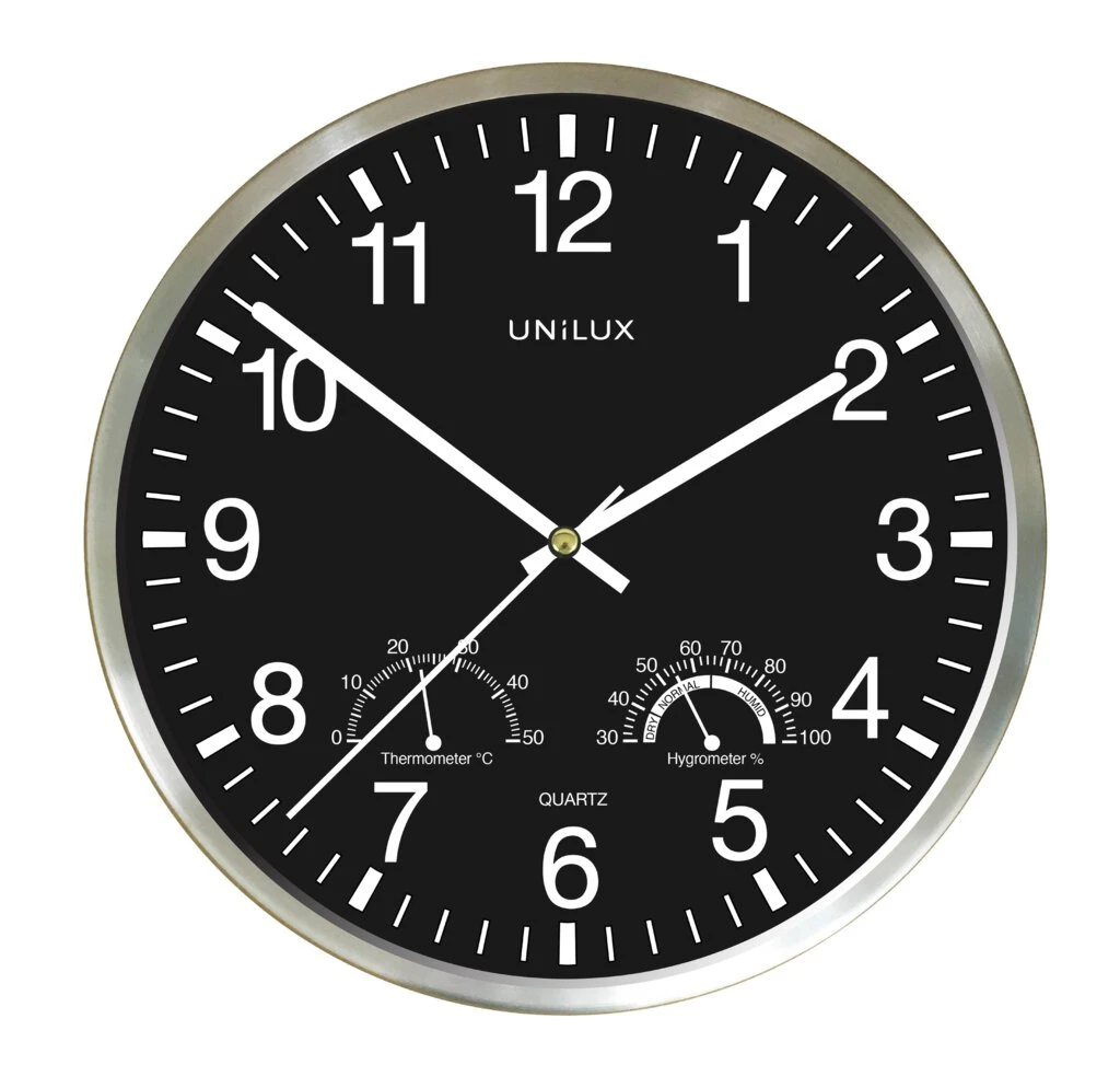 UNiLUX Wanduhr WETTY, Durchmesser: 300 mm, schwarz (EAN: 3595560030439)