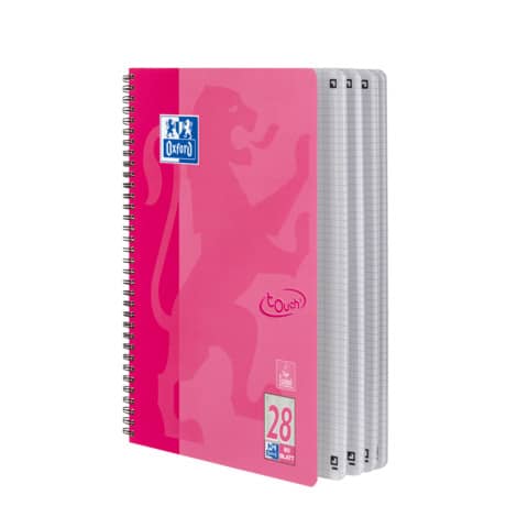 Oxford Collegeblock Touch, A4+, kariert, 80 Blatt, rosa (EAN: 4006140021314)