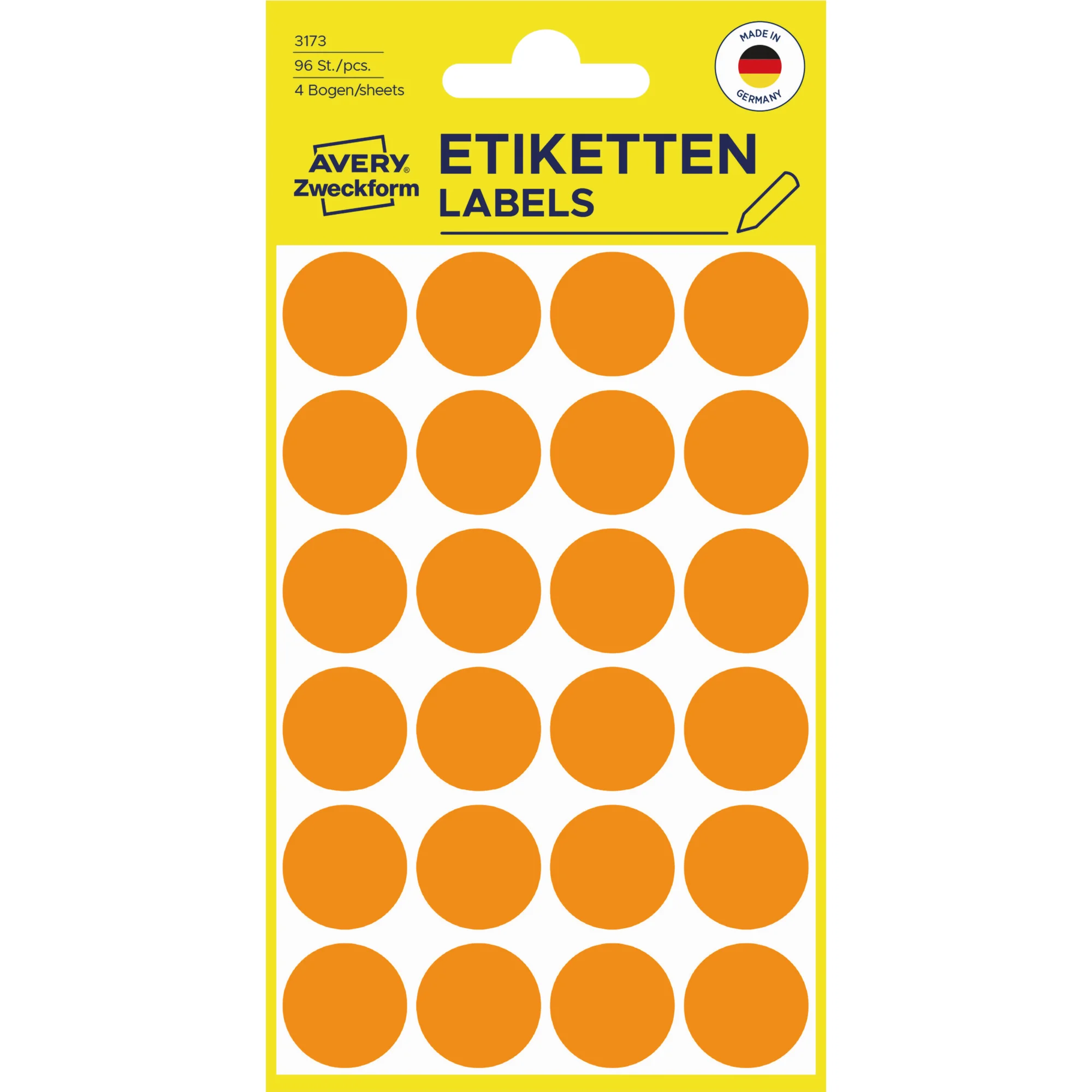 AVERY Zweckform Markierungspunkte, Durchmesser 18 mm,, leuchtorange (EAN: 4004182031735)