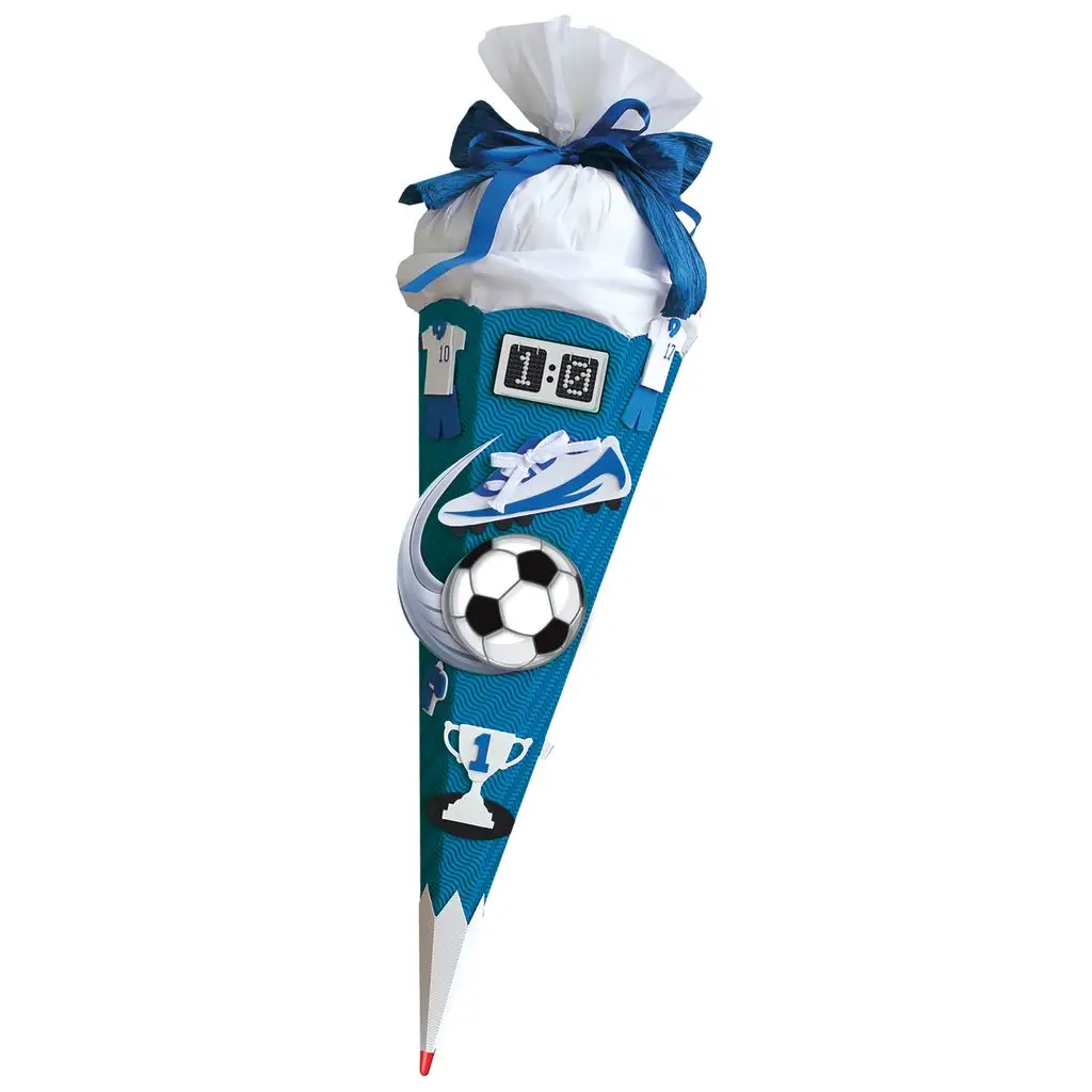 ROTH Schultüten-Bastelset "Soccer blau/weiß", 6-eckig, 680mm (EAN: 4028279800585)