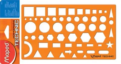 Maped Zeichenschablone NORMOGRAPHE TECHNIC, orange (EAN: 3154149224104)