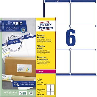 AVERY Etiquette d'expédition, 99,1 x 93,1 mm, blanc (EAN: 3266550260067)