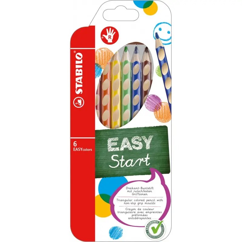 STABILO Dreikant-Buntstifte EASYcolors R, 6er Kartonetui (EAN: 4006381398718)